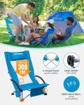 KingCamp High Back Folding Beach Chair with Cup Holder