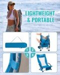 KingCamp High Back Folding Beach Chair with Cup Holder