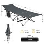 KingCamp Heavy Duty Portable Camping Cot for Adults