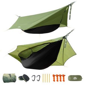 Lightweight 4-in-1 Camping Hammock Tent with Tarp