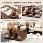 Geometric 3-Tier Coffee Table with Storage Shelves