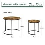 Industrial Round Nesting Coffee Table Set of 2
