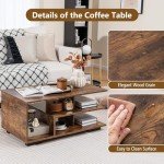 Geometric 3-Tier Coffee Table with Storage Shelves