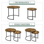 Industrial Round Nesting Coffee Table Set of 2