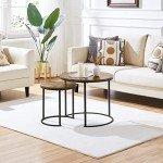 Industrial Round Nesting Coffee Table Set of 2
