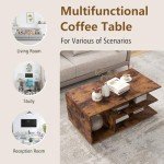 Geometric 3-Tier Coffee Table with Storage Shelves
