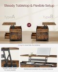 VASAGLE Rustic Lift Top Coffee Table with Storage