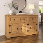 Mexican Style Solid Pine 3-Door Sideboard