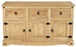 Mexican Style Solid Pine 3-Door Sideboard