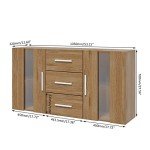 Panana LED Sideboard Cupboard with Glass Doors