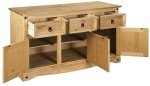Mexican Style Solid Pine 3-Door Sideboard
