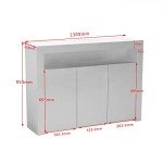White LED Sideboard Cupboard with 3 Doors