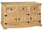 Mexican Style Solid Pine 3-Door Sideboard