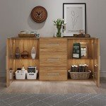 Panana LED Sideboard Cupboard with Glass Doors