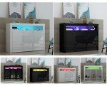 White LED Sideboard Cupboard with 3 Doors
