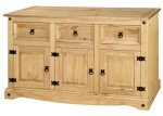Mexican Style Solid Pine 3-Door Sideboard