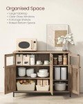 VASAGLE Industrial Sideboard with Glass Doors