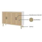 White Rattan Accent Storage Buffet Sideboard Cabinet
