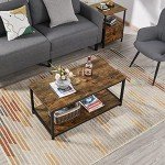 Yaheetech Industrial Metal Frame Coffee Table