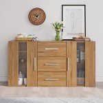 Panana LED Sideboard Cupboard with Glass Doors