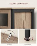 VASAGLE Industrial Sideboard with Glass Doors