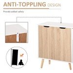 HOMCOM Natural Floor Standing Storage Cabinet with Drawer