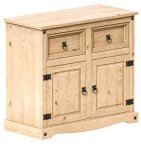 Rustic Solid Pine Wood Sideboard with Drawers