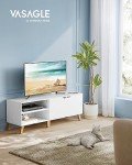 VASAGLE 140 cm White TV Unit with Adjustable Shelf