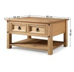 Corona Coffee Table with Drawers and Shelf
