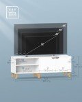 VASAGLE 140 cm White TV Unit with Adjustable Shelf
