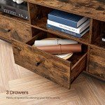 Rustic Brown and Black TV Stand with Storage