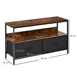 Rustic Brown TV Stand with Drawers for 47-inch TVs