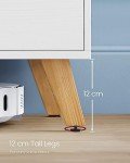 VASAGLE 140 cm White TV Unit with Adjustable Shelf