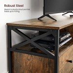 Rustic Brown and Black TV Stand with Storage