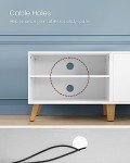 VASAGLE 140 cm White TV Unit with Adjustable Shelf