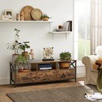 Rustic Brown and Black TV Stand with Storage