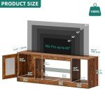 Modern 65-Inch TV Stand with Glass Shelves
