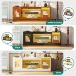 Modern 65-Inch TV Stand with Glass Shelves