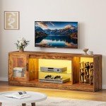 Modern 65-Inch TV Stand with Glass Shelves