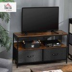 Rustic Brown TV Stand with Drawers for 47-inch TVs