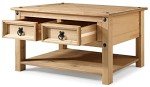 Corona Coffee Table with Drawers and Shelf