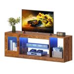 Modern 65-Inch TV Stand with Glass Shelves
