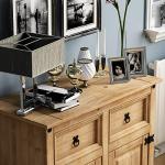 Rustic Solid Pine Wood Sideboard with Drawers