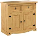 Rustic Solid Pine Wood Sideboard with Drawers