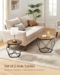 VASAGLE Rustic Brown & Black Coffee Table Set