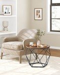 VASAGLE Rustic Brown & Black Coffee Table Set