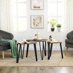 VASAGLE Industrial Nesting Coffee Table Set of 3
