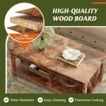 WLIVE Rustic Brown 2-Tier Wood Coffee Table