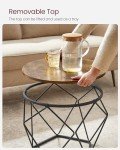 VASAGLE Rustic Brown & Black Coffee Table Set