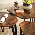 VASAGLE Industrial Nesting Coffee Table Set of 3